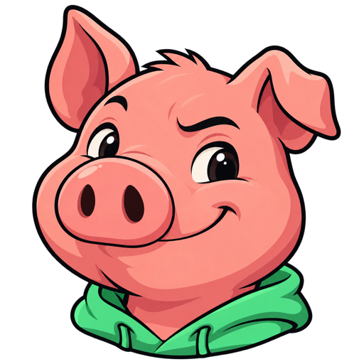 Tightwad's smiling cartoon pig mascot